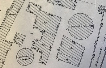 Plan d'ensemble de l'usine de gaz © Archives de Barr (1966) 